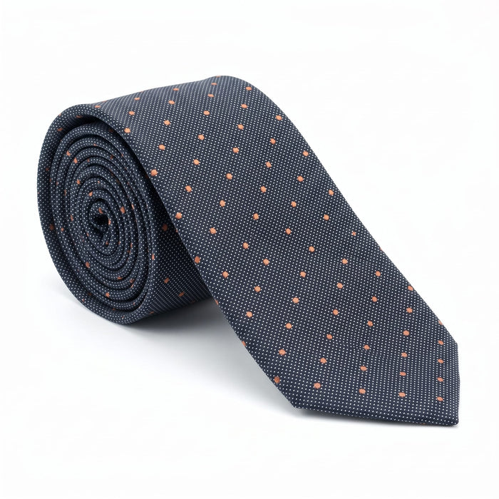 Emporio Armani Silk Navy Dot Pattern Tie - Made in Italy