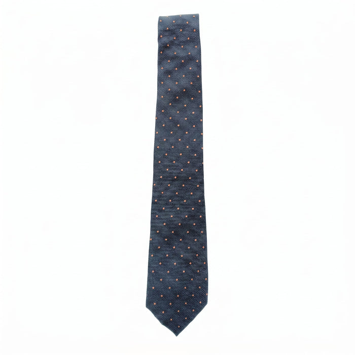 Emporio Armani Silk Navy Dot Pattern Tie - Made in Italy