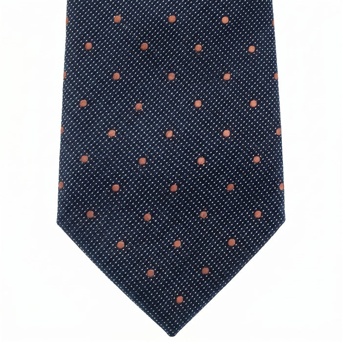 Emporio Armani Silk Navy Dot Pattern Tie - Made in Italy