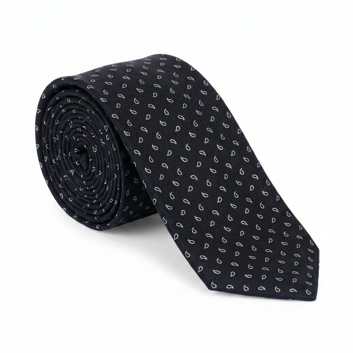 Emporio Armani Silk Navy Paisley Pattern Tie - Made in Italy