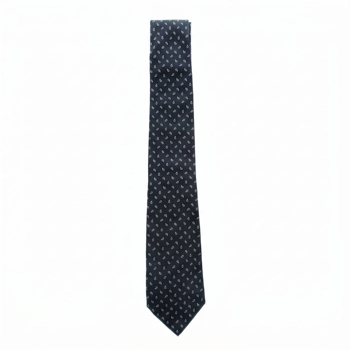 Emporio Armani Silk Navy Paisley Pattern Tie - Made in Italy