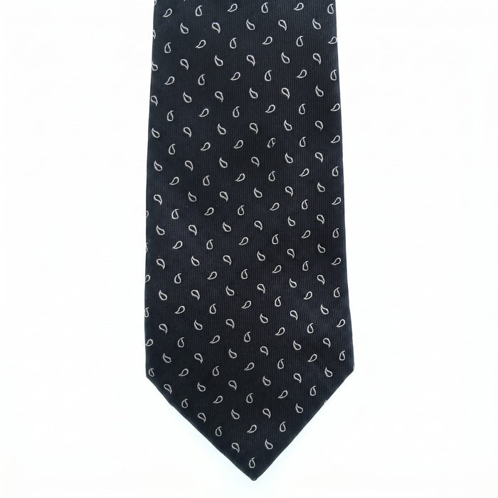 Emporio Armani Silk Navy Paisley Pattern Tie - Made in Italy