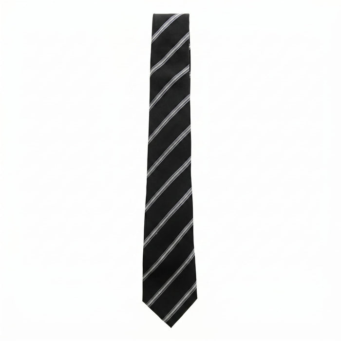 Emporio Armani Silk Black Diagonal Stripe Tie - Made in Italy