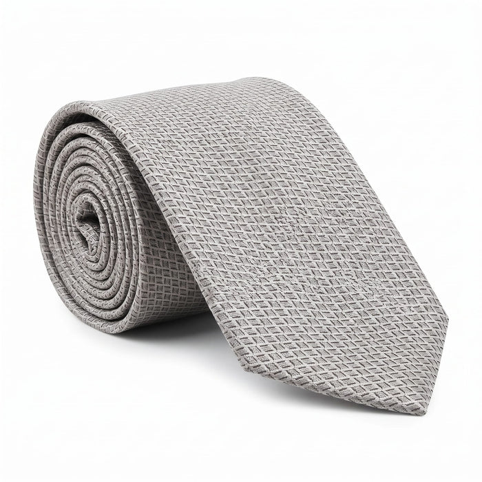 Emporio Armani Silk Gray Geometric Pattern Tie - Made in Italy
