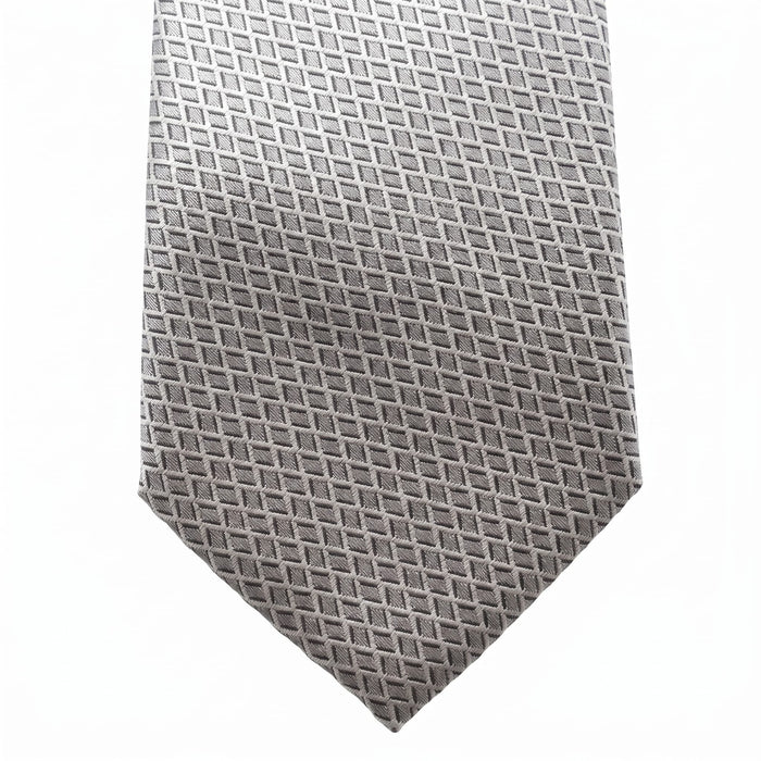 Emporio Armani Silk Gray Geometric Pattern Tie - Made in Italy