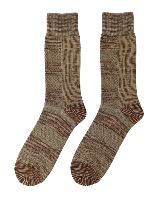 Missoni Camel Mens Textured Melange Knit Crew Socks-