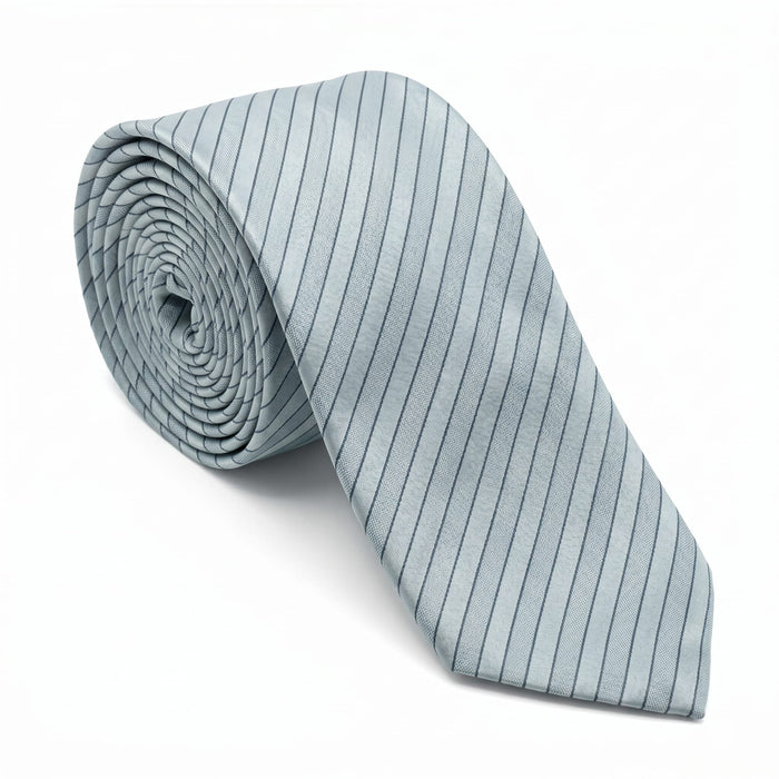 Emporio Armani Silk Light Blue Diagonal Stripe Tie - Made in Italy