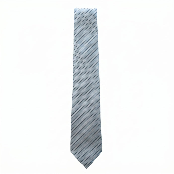 Emporio Armani Silk Light Blue Diagonal Stripe Tie - Made in Italy
