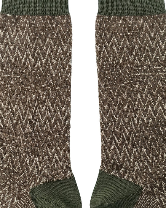 Missoni Khaki Mens Textured Melange Knit Crew Socks-