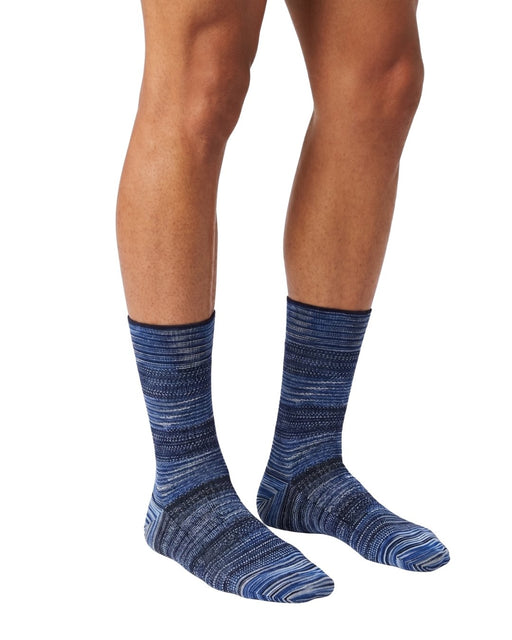 Missoni Midnight Blue Mens Textured Melange Knit Crew Socks-