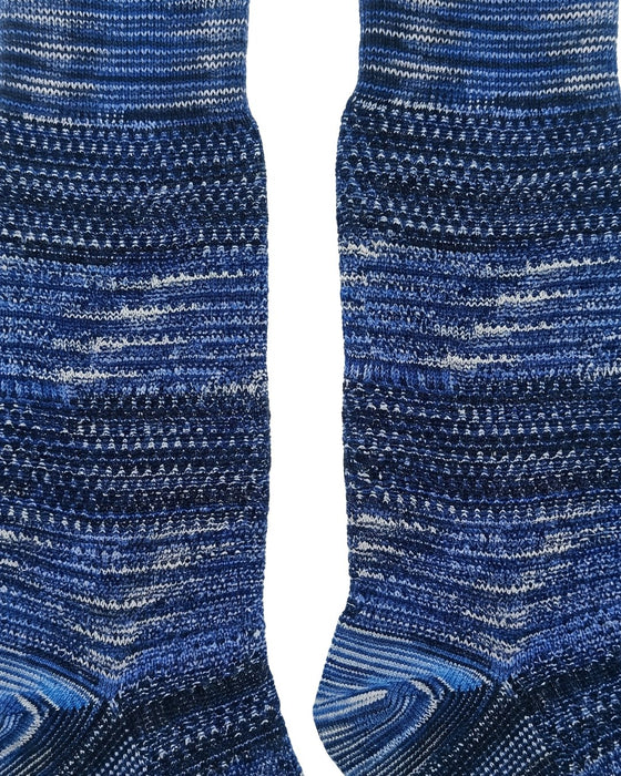 Missoni Midnight Blue Mens Textured Melange Knit Crew Socks-