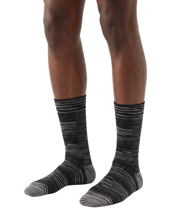 Missoni Black Mens Textured Melange Knit Crew Socks-L