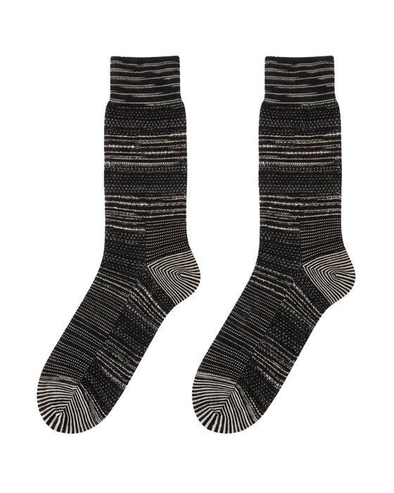 Missoni Black Mens Textured Melange Knit Crew Socks-