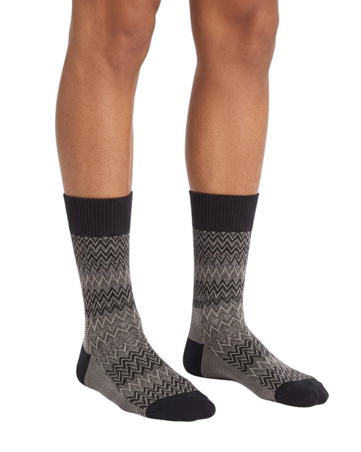 Missoni Black Mens Chevron Melange Crew Socks-