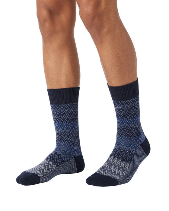 Missoni Navy Blue Mens Chevron Melange Crew Socks-M