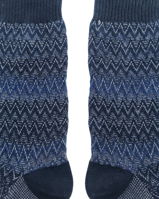 Missoni Navy Blue Mens Chevron Melange Crew Socks-
