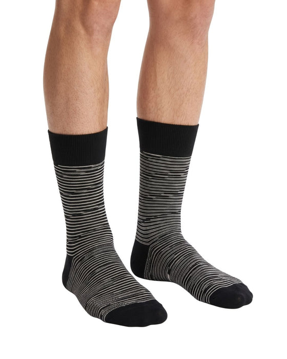 Missoni Black  Mens Melange Stripe Crew Socks-M