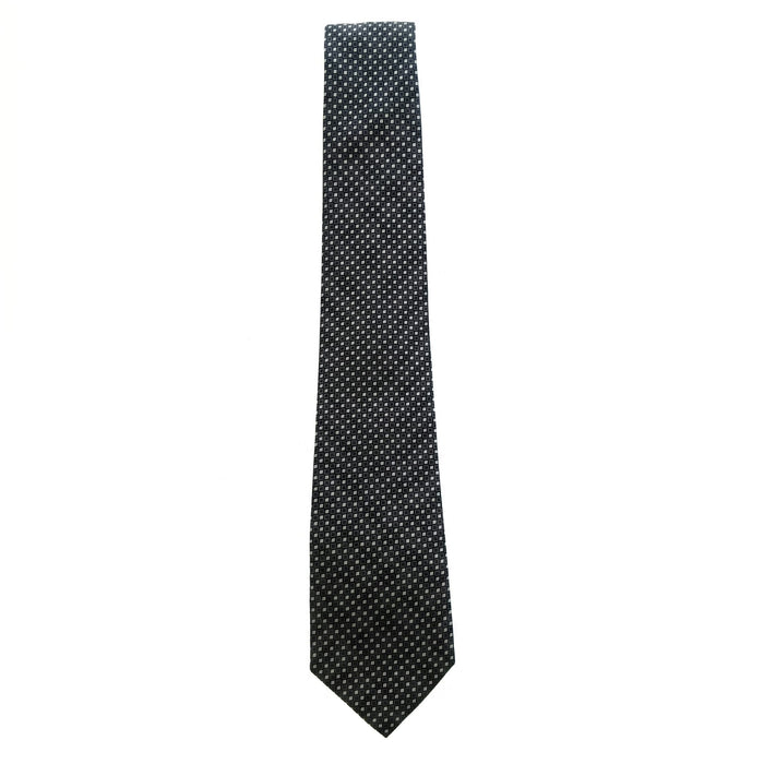 Emporio Armani 100% Silk Black Geometric Tie - Made in Italy