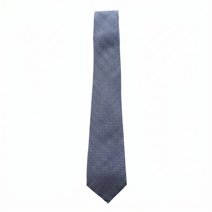 Emporio Armani 100% Silk Navy Blue Geometric Tie - Made in Italy