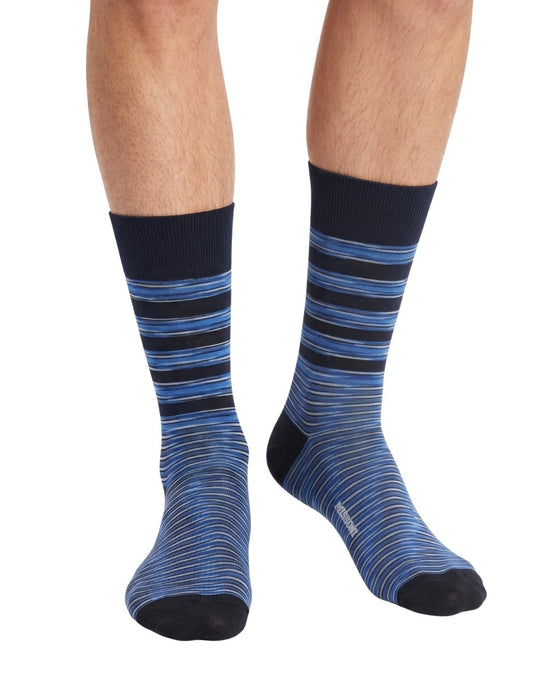 Missoni Blue  Mens Melange Stripe Crew Socks-M