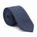 Emporio Armani 100% Silk Navy Blue Striped Tie - Made in Italy