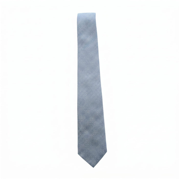 Emporio Armani 100% Silk Light Blue Geometric Tie - Made in Italy