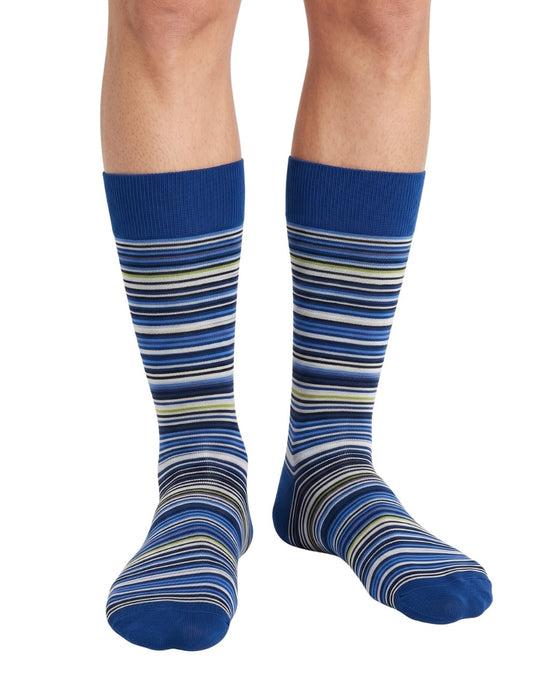 Missoni Bright Blue Mens Stripe Crew Socks-M