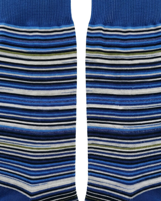 Missoni Bright Blue Mens Stripe Crew Socks-
