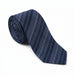 Emporio Armani 100% Silk Navy Blue Striped Tie - Made in Italy