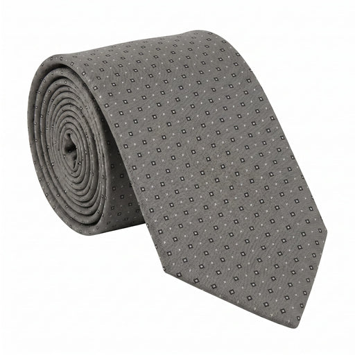 Emporio Armani 100% Silk Olive Gray Dot Tie - Made in Italy