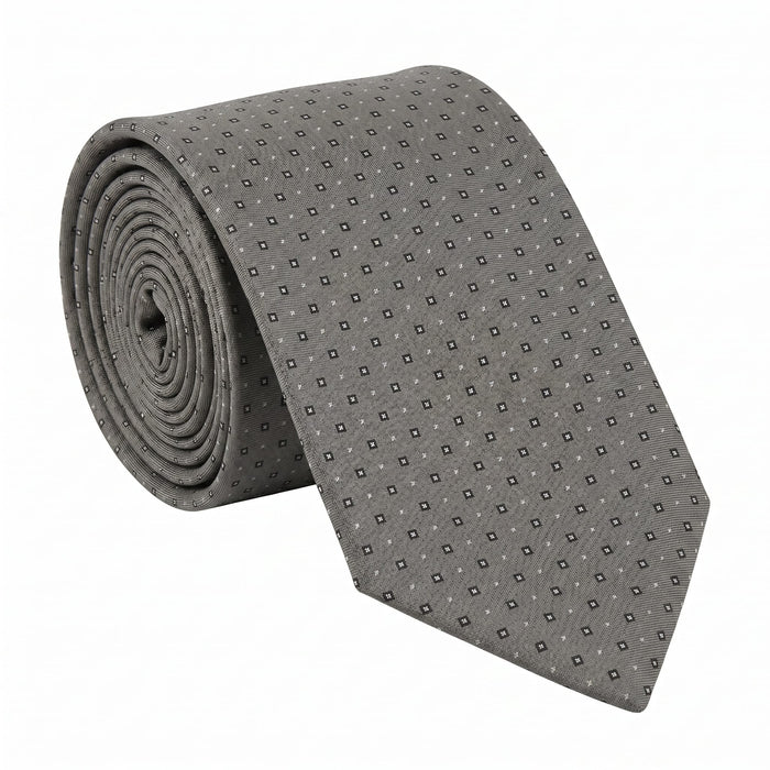 Emporio Armani 100% Silk Olive Gray Dot Tie - Made in Italy