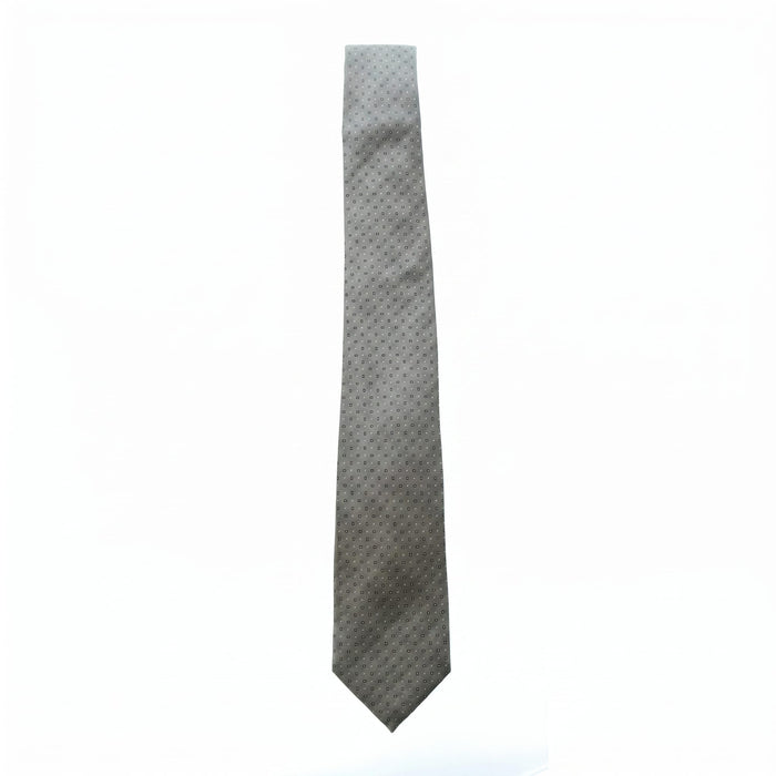 Emporio Armani 100% Silk Olive Gray Dot Tie - Made in Italy