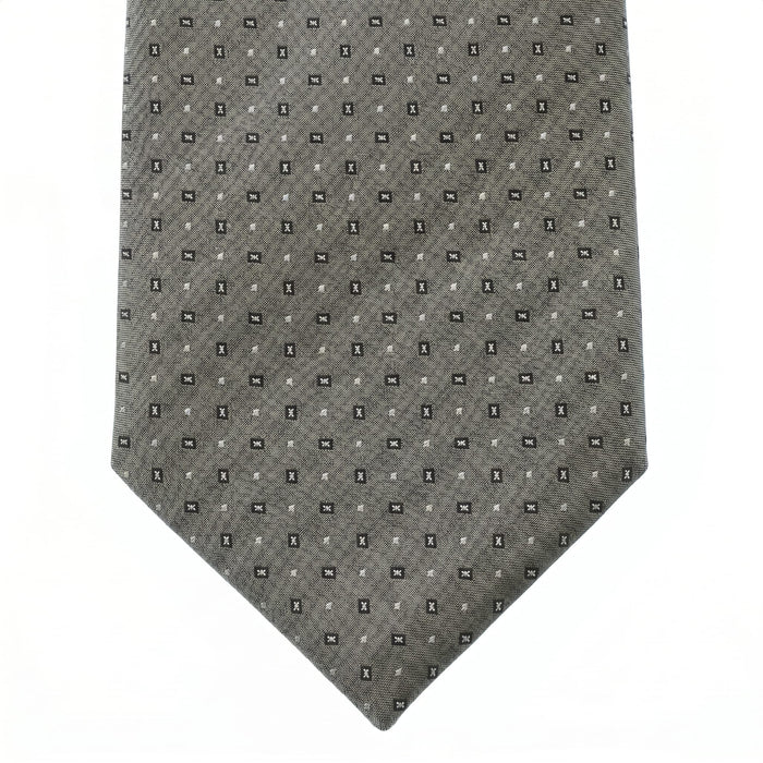Emporio Armani 100% Silk Olive Gray Dot Tie - Made in Italy