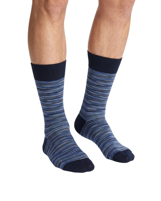 Missoni Dark Navy Mens Melange Stripe Crew Socks-