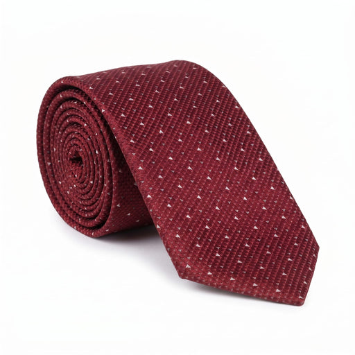 Emporio Armani 100% Silk Red Geometric Tie - Made in Italy