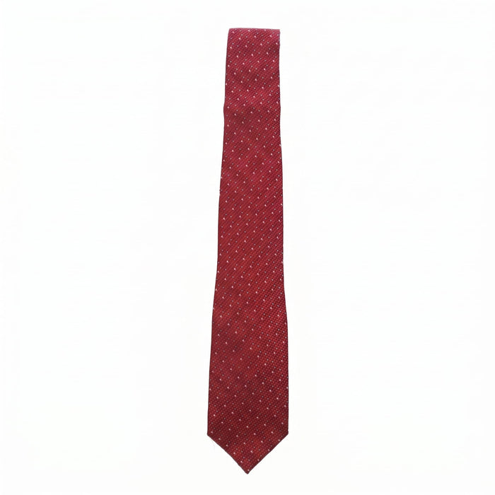 Emporio Armani 100% Silk Red Geometric Tie - Made in Italy