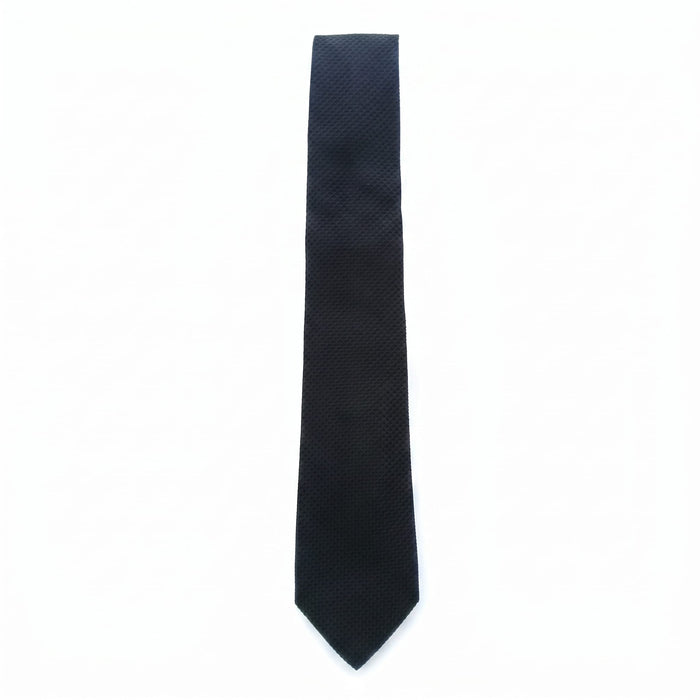 Emporio Armani 100% Silk Black Solid Tie - Made in Italy