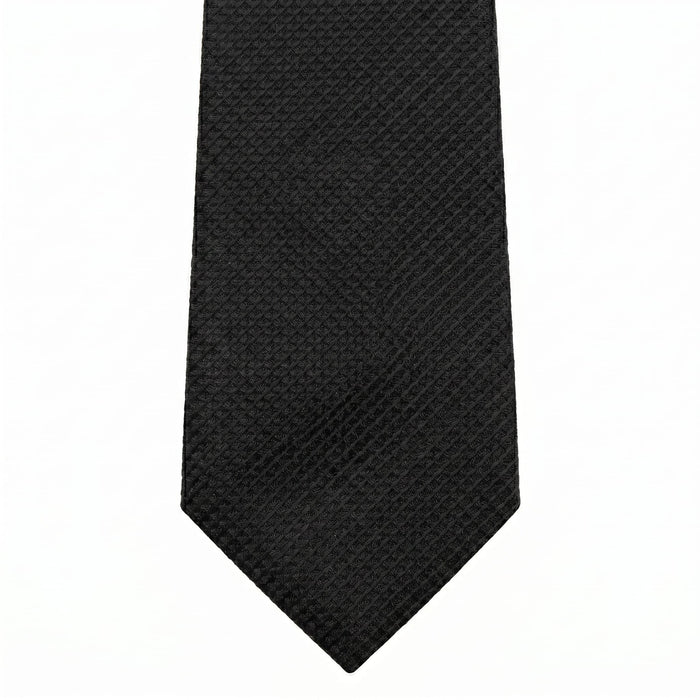Emporio Armani 100% Silk Black Solid Tie - Made in Italy