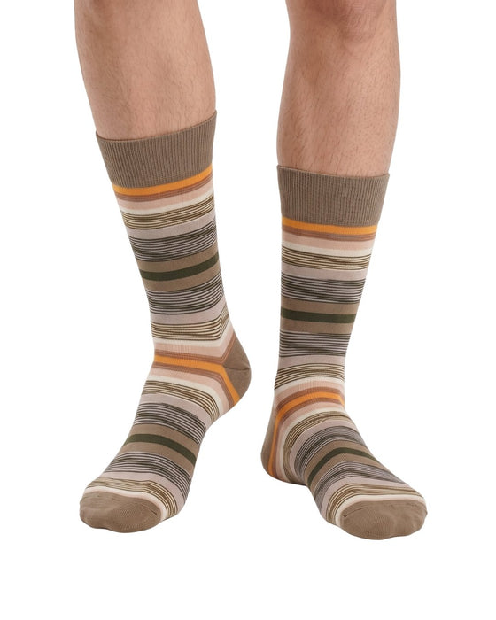 Missoni Beige  Mens Classic Stripe Crew Socks-S