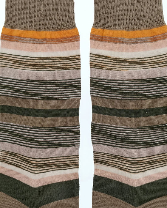 Missoni Beige  Mens Classic Stripe Crew Socks-