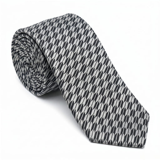 Emporio Armani 100% Silk Gray Geometric Tie - Made in Italy