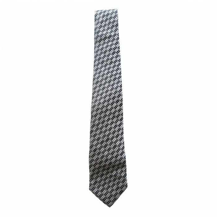 Emporio Armani 100% Silk Gray Geometric Tie - Made in Italy