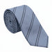 Emporio Armani 100% Silk Light Blue Striped Tie - Made in Italy