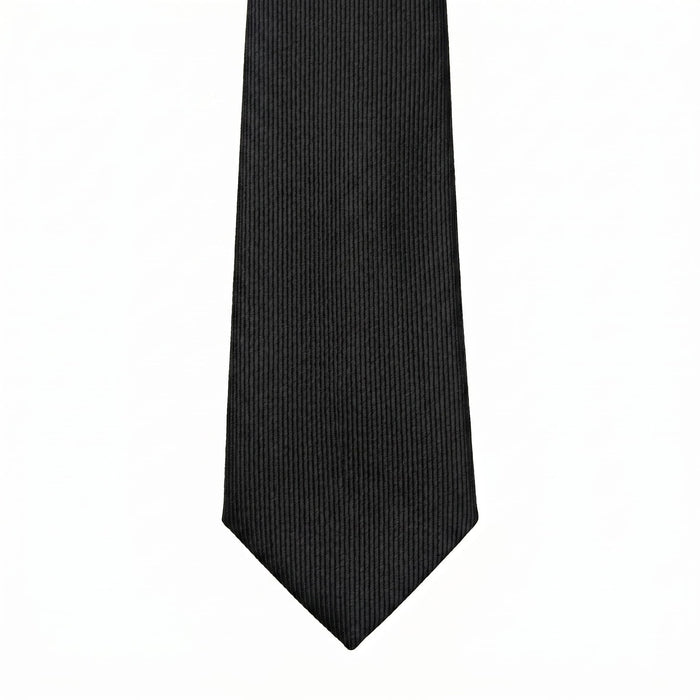 Emporio Armani 100% Silk Black Solid Tie - Made in Italy