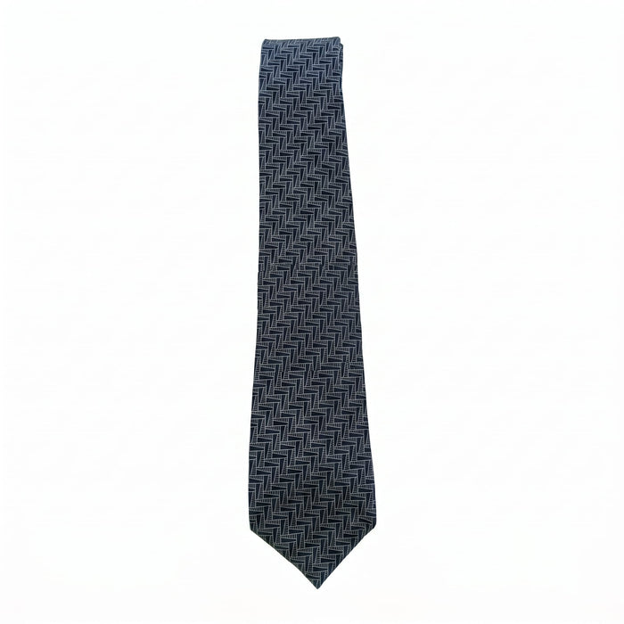 Emporio Armani 100% Silk Black Geometric Tie - Made in Italy