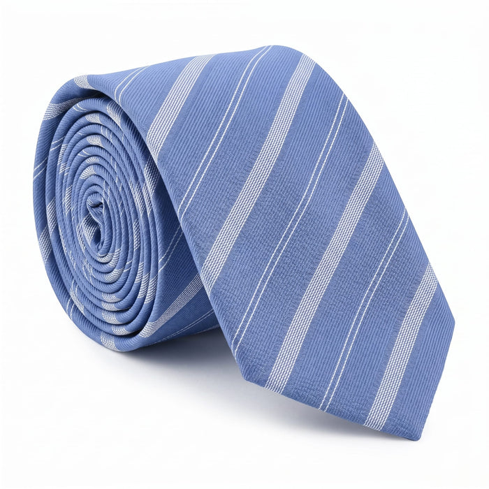 Emporio Armani 100% Silk Blue Diagonal Stripe Tie - Made in Italy