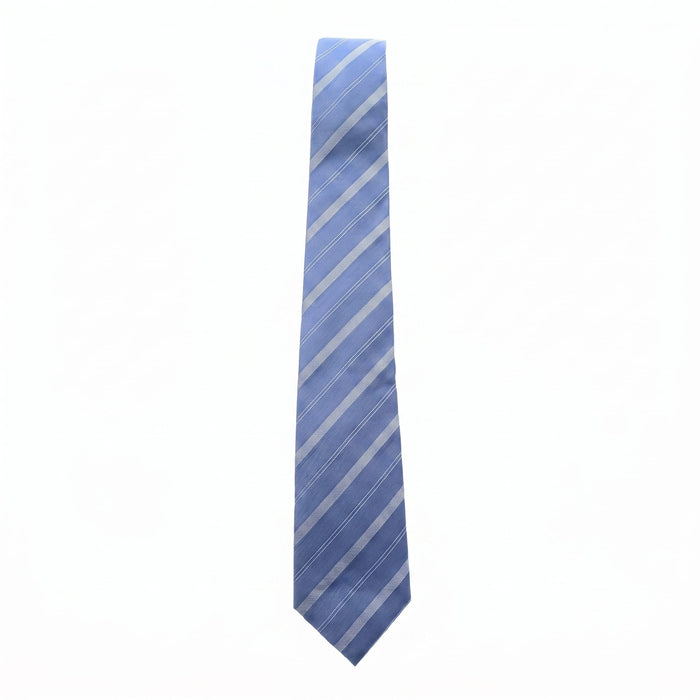 Emporio Armani 100% Silk Blue Diagonal Stripe Tie - Made in Italy