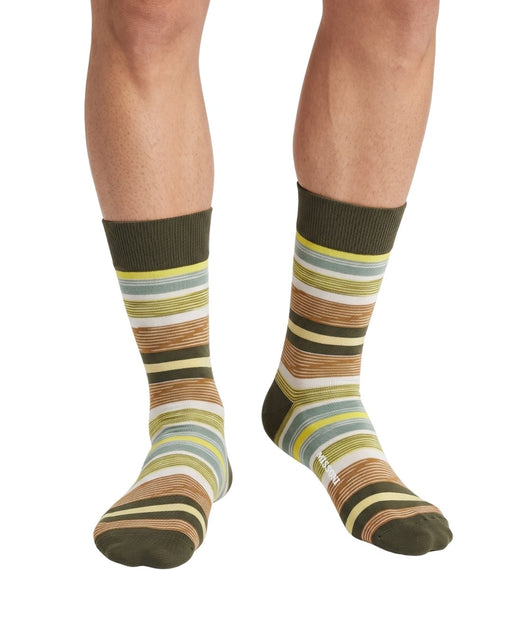 Missoni Olive Green Mens Classic Stripe Crew Socks-