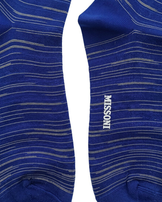Missoni Royal Blue Mens Classic Stripe Crew Socks-