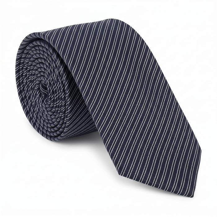 Emporio Armani 100% Silk Black Diagonal Stripe Tie - Made in Italy